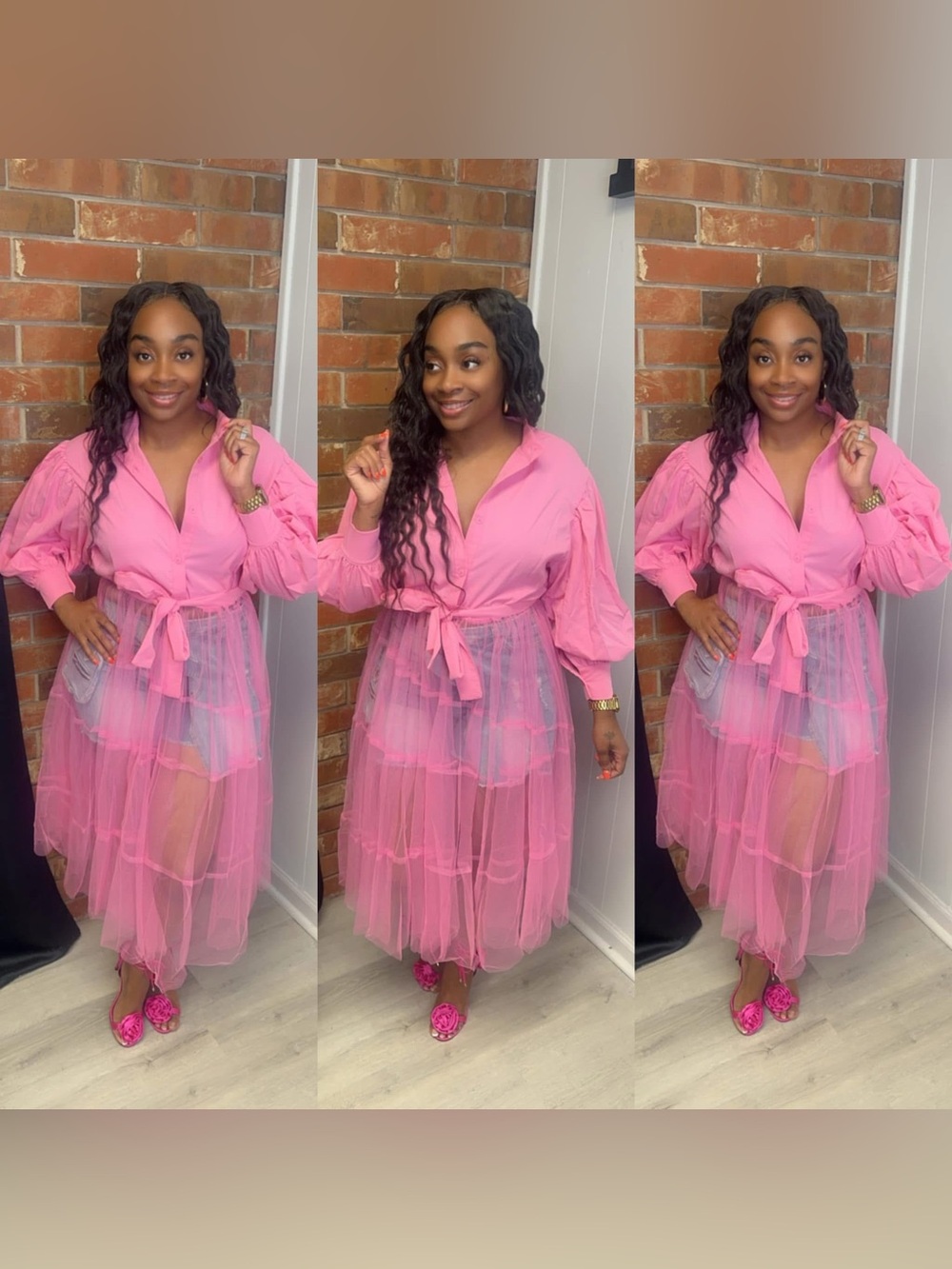 Sheer tulle Layered Maxi Dress